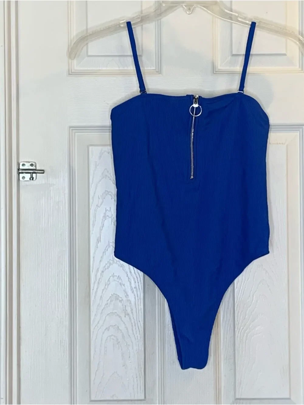 Frankie’s Bikinis Blue One Piece Size Large Cheeky
